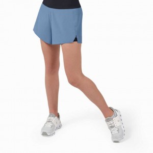 Women's On Running Shorts Blue / Black | QC0000288